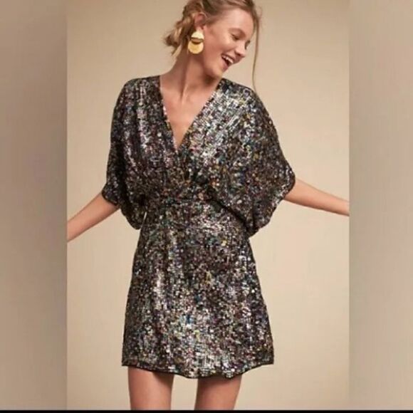 BHLDN Jax Multicolor Sequin Mini Dress - Picture 1 of 7